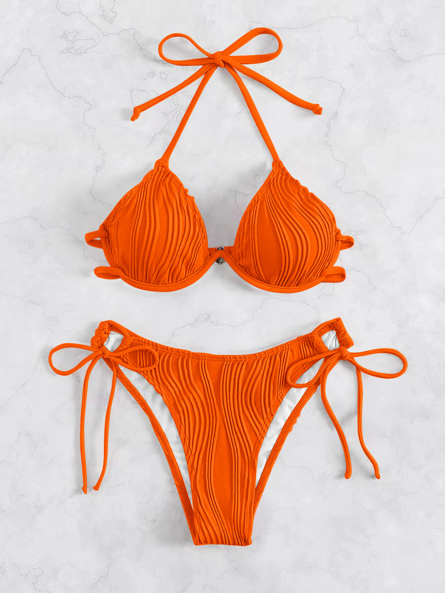 Wholesale Three-point swimsuit women's sexy beautiful back split bikini